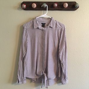 Ann Taylor striped button down shir